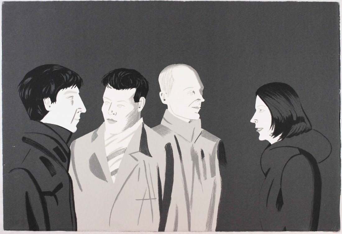 Alex Katz, Unfamiliar, 2001: Litografia a colori; Dimensioni foglio 76 x 112 cm; Tiratura 100 + 13 AP; Firmata in basso a sinistra a matita dall'Artista; Numerata 46/100; Certificato di autenticitÃ . Color lithograph; Paper siz