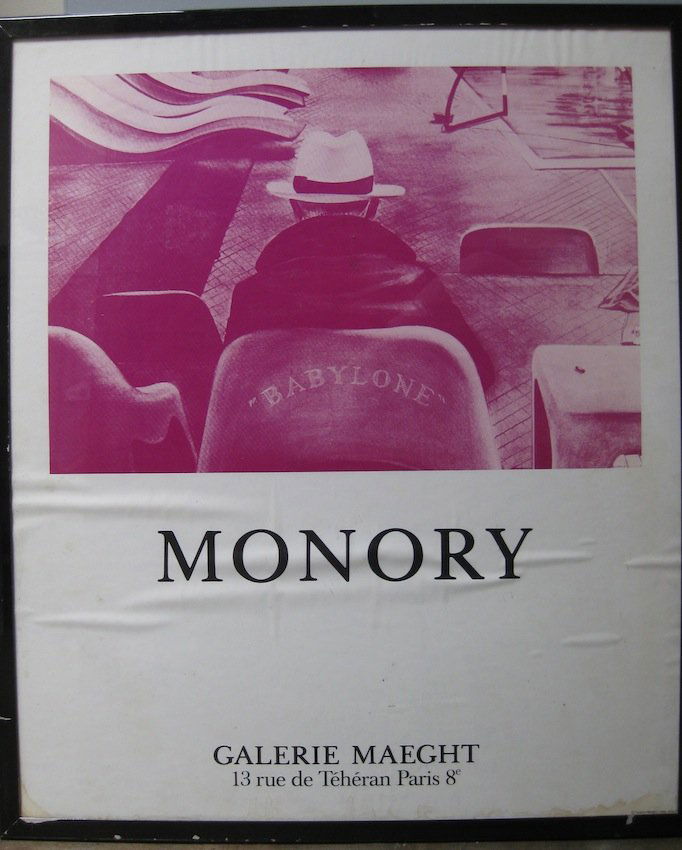 Galerie Maeght Poster: Galerie Maeght Poster for Jacques Monory Exhibition, Paris; 31 x 25 1/2" (b Paris, 25 June 1934). French painter, printmaker, photographer and film maker. He studied at the Ecole des Arts Appliqu?s, P