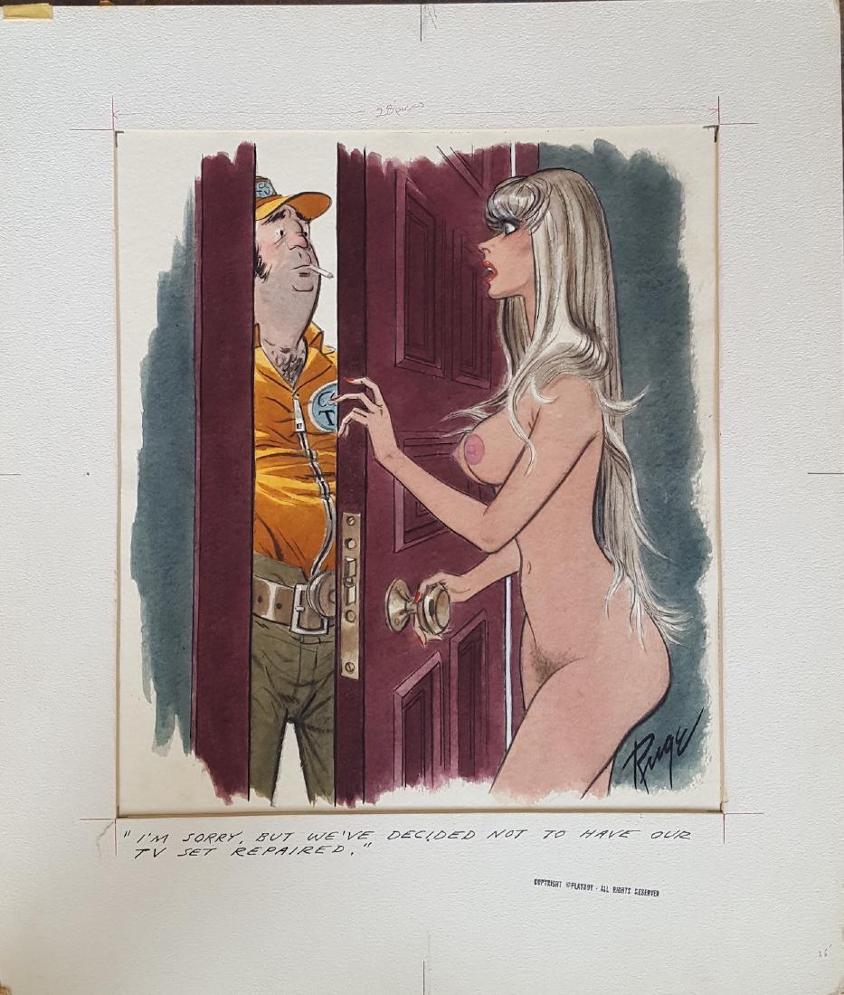 John Ruge Playboy Magazine cartoon illustration (1 of 2)