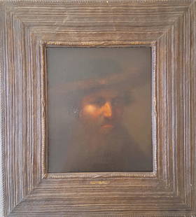 Dutch Old Master Portrait. Salomon Koninck, attr.: Artist: (Dutch School Old Master)Title: Portrait of man in hatMedium: Oil on canvasSize: 18â€ x 15â€ inches (45.8 x 38 cm)Date: 1600â€™sCondition: canvas lined. some flaking top the left