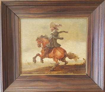 Old Master Dutch Painting Cavalier & Horse: Artist: (Dutch School Old Master)Title: (Cavalier on horse)Medium: Oil on coper panel Size: 5 3/4â€ x 6 5/8â€ inches (14.5 x 17 cm)Date: Early 1600â€™s circaCondition: Overall good