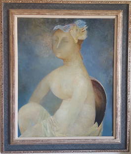 Alex (Sasha) Okun (Russian/Israeli, 1949 - ) Modernist: Artist: Alex (Sasha) Okun (Russian/Israeli, 1949 - ) Title: Blue Lady Medium: Oil on canvasSize: 26â€ x 32â€ inches canvas size - 35â€ x 40â€ framedDate: 1980Provenance: Collection