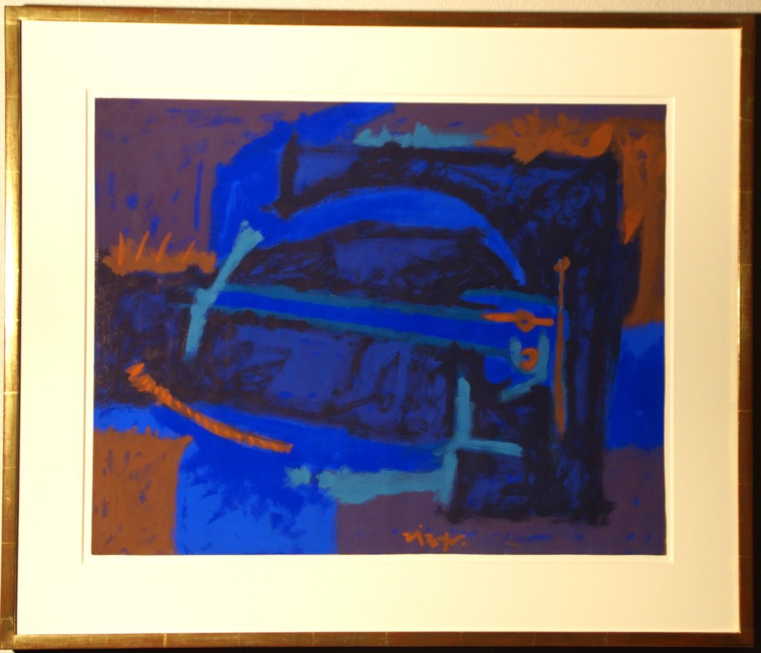 Rodolfo Nieto 1964 Latin Modernist Painting: Artist: Rodolfo Nieto (Mexican 1936-1985) Title: "No. 3" Size: 20 1/2"; x 25 1/2"; inches ( Approximate) Medium: Gouache on paper Date: 1964 Condition: Good Likely executed during Nieto's stay in Pari