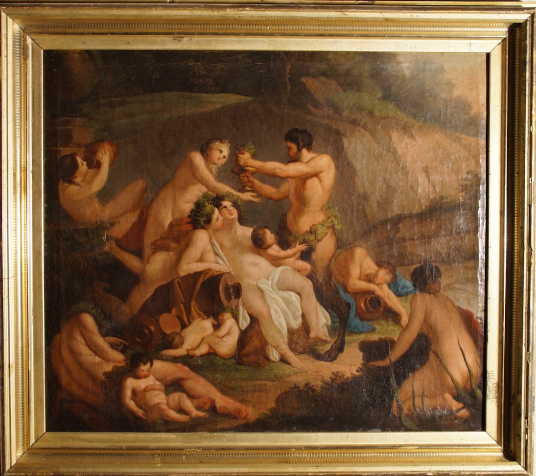 Charles Joseph Natoire (attributed to) (French: Title:Artist: Charles Joseph Natoire (attributed to) Untitled (Baccanale) Medium: Oil on Canvas Size: Approx. 40.6 x 50.8 centimeters 16" x 20" inches Date: 1780 circa