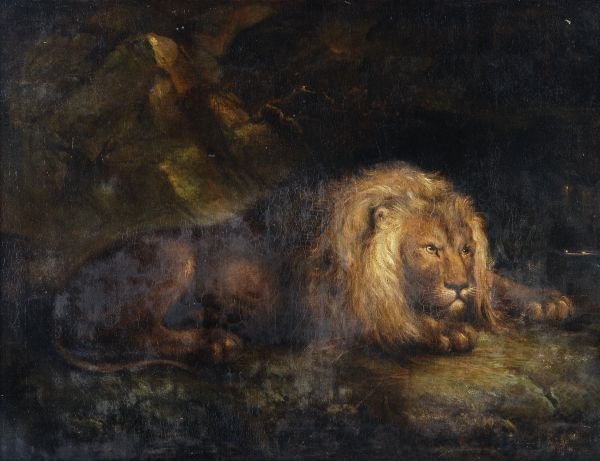 British Old Master Lion painting (1 of 2)