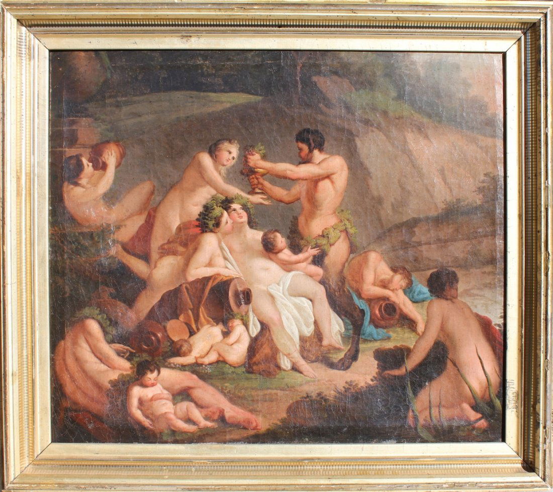 Charles Joseph Natoire (attributed to) (French: Title:Artist: Charles Joseph Natoire (attributed to) Untitled (Baccanale) Medium: Oil on Canvas Size: Approx. 40.6 x 50.8 centimeters 16" x 20" inches Date: 1780 circa