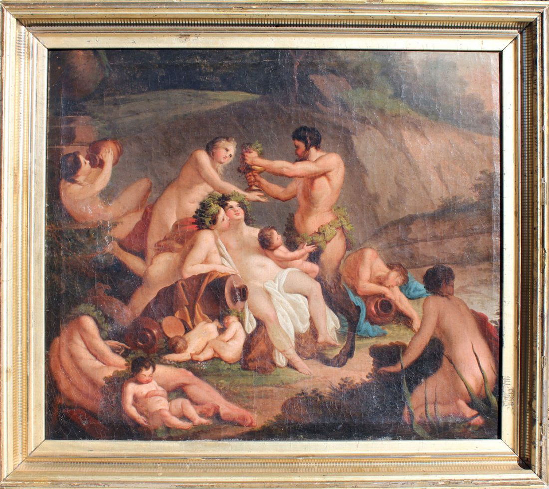 Charles Joseph Natoire (attributed to) (French: Title:Artist: Charles Joseph Natoire (attributed to) Untitled (Baccanale) Medium: Oil on Canvas Size: Approx. 40.6 x 50.8 centimeters 16" x 20" inches Date: 1780 circa