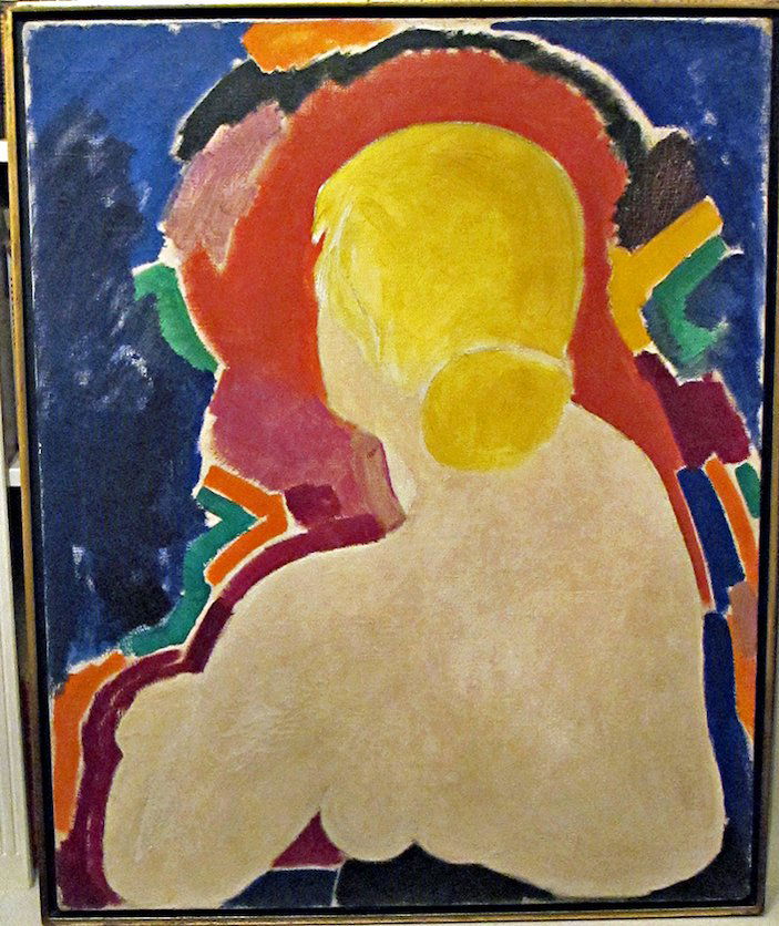 Ben Johnson nude painting mid-century modern: Artist: Ben Johnson Title: Medium: oil on canvas Size: 36" x 32" Date: 1959