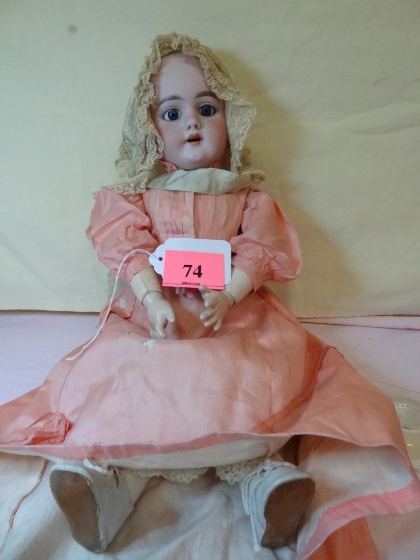 19 1/2'' DOLL 109-11 BISQUE HEAD, COMPOSITION JOINT: 19 1/2'' DOLL 109-11 BISQUE HEAD, COMPOSITION JOINTED BODY, NO WIG, COMES WITH OLD HEAD COVER/HAT