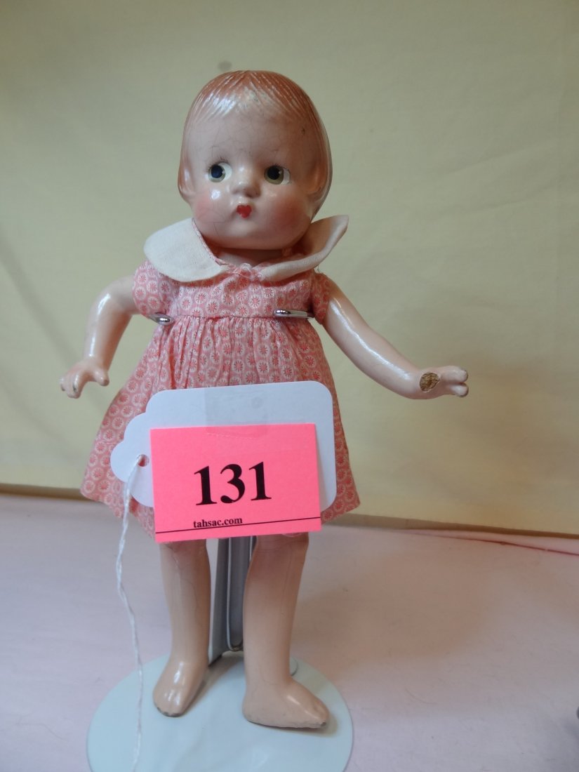 9'' EFFANBEE PATSYETTE DOLL, COMPOSITION MOLDED HE: 9'' EFFANBEE PATSYETTE DOLL, COMPOSITION MOLDED HEAD, SOME VISIBLE BODY INPERFECTIONS, PAINTED BROWN HAIR AND GREEN EYES