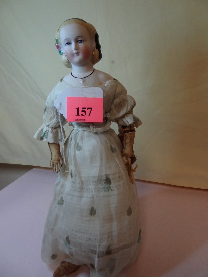 SECOND PLACE WINNING 1996 UFDC REGION 1 CONFERENCE: SECOND PLACE WINNING 1996 UFDC REGION 1 CONFERENCE 15.5'' PARIAN PAINTED EYES FABULOUS MOLDED HAIR WITH RIBBON AND ROSES, MOLDED NECKLACE WITH GOLD CROSS, LEATHER HANDS AND SHOES, ONE ARM INPERFECTION