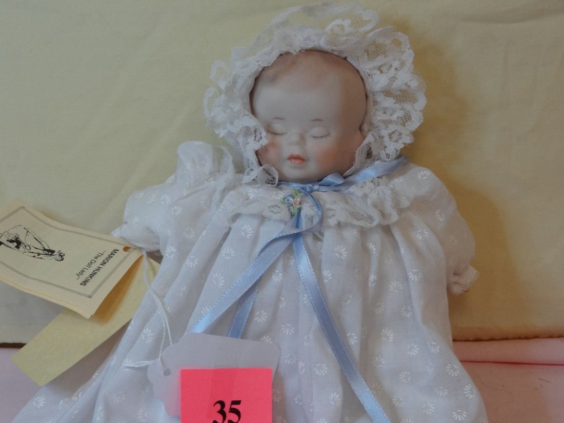 112'' MARION HUNKINS 3-FACE BODY DOLL WITH TAGS 198: 112'' MARION HUNKINS 3-FACE BODY DOLL WITH TAGS 1985 BISQUE HEAD PAINTED FACIAL FEATURES ON SOFT BODY