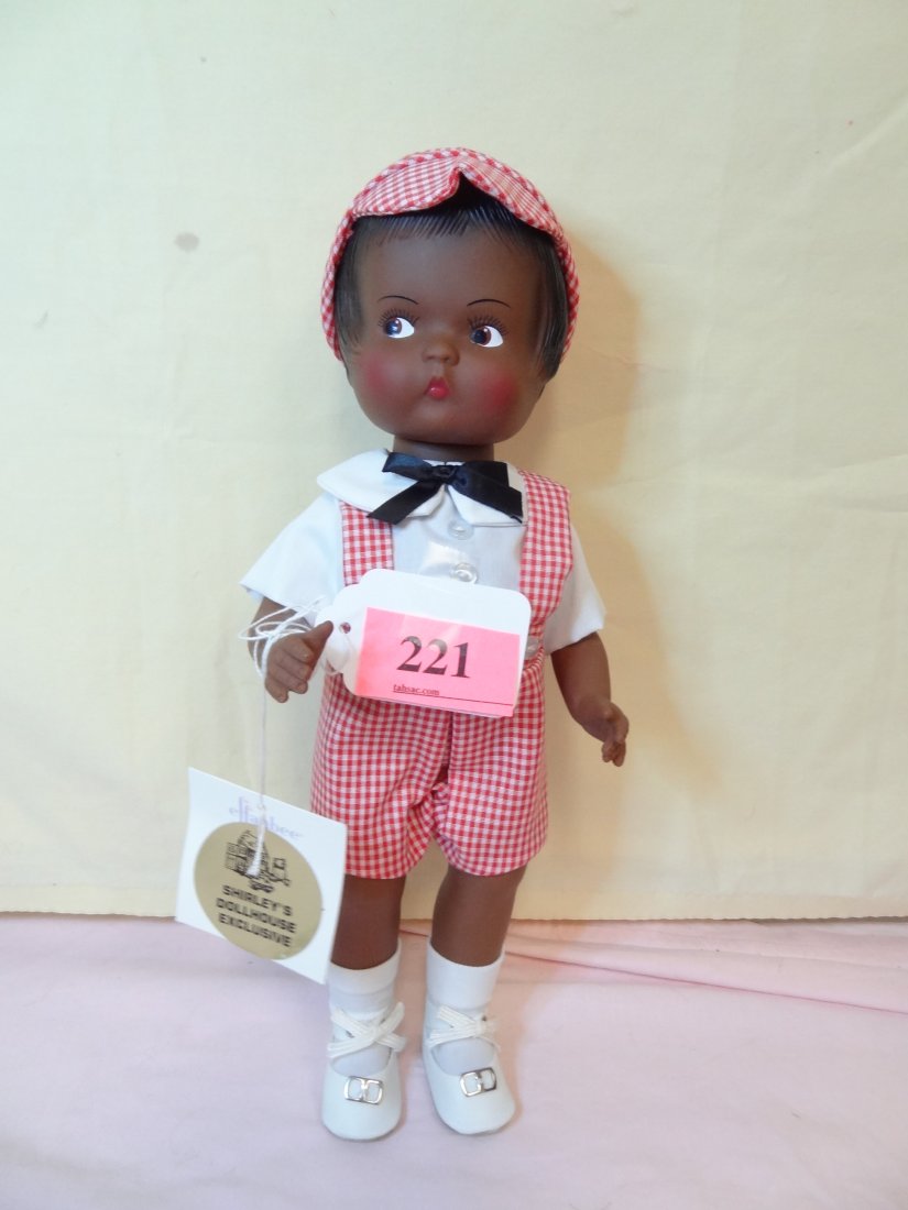 14''EFFANBEE BLACK PATSY SHIRLEY'S DOLLHOUSE EXCLU: 14''EFFANBEE BLACK PATSY SHIRLEY'S DOLLHOUSE EXCLUSIVE, PLASTIC DOLL, MOVABLE LIMBS PAINTED BLACK HAIR, BROWN PAINTED EYES, MARKED ''EFFANBEE PATSY 1986''
