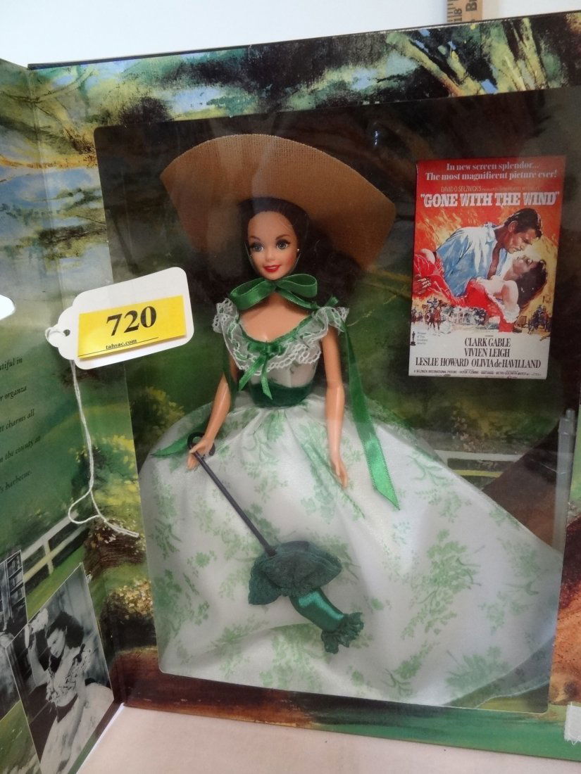 12'' BARBIE ''SCARLETT O'HARA'' DOLL, PART OF THE: 12'' BARBIE 'SCARLETT O'HARA' DOLL, PART OF THE HOLLYWOOD LEGENDS COLLECTION: SEE LOT NUMBERS 716-720, MADE BY MATTEL 1994, GONE WITH THE WIND DOLL, A FABULOUS GIFT IDEA! FLIRTY AND BEAUTIFUL IN AN OF