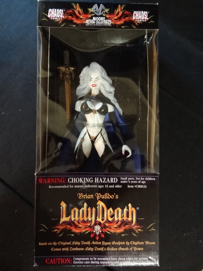 BRIAN PULIDO'S LADY DEATH DOLL, 1998 CHAOS COMICS, 11'': BRIAN PULIDO'S LADY DEATH DOLL, 1998 CHAOS COMICS, 11'' DOLL, MINT IN BOX