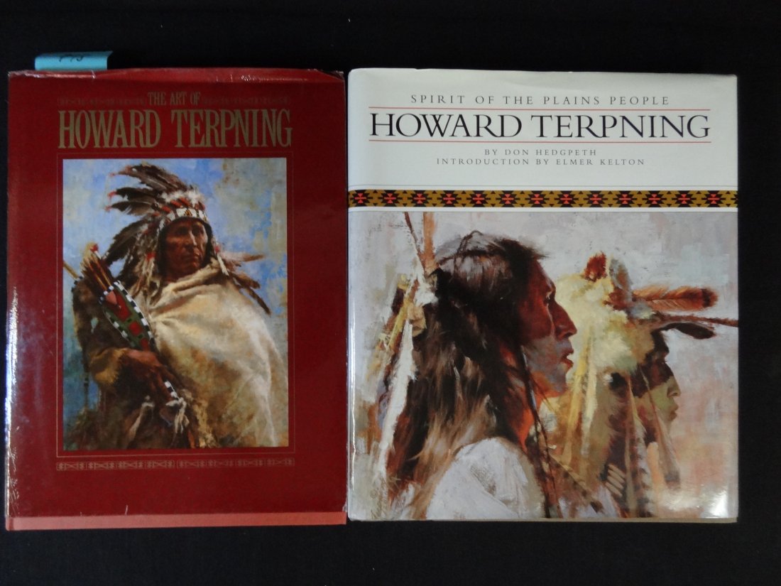 HOWARD TERPNING REFERENCE AND ART BOOKS, ''THE ART OF H: HOWARD TERPNING REFERENCE AND ART BOOKS, ''THE ART OF HOWARD TERPNING'', COPYRIGHT 1992, 160 PAGES, PAPER JACKET FAIR CONDITION; SPIRIT OF THE PLAINS PEOPLE, HOWARD TERPNING, COPYRIGHT 2001, 180 PAGES