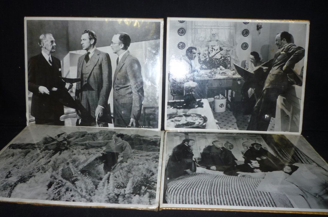 4 BLACK WHITE PHOTOS OF VINTAGE TELEVISION SHOWS.: 4 BLACK WHITE PHOTOS OF VINTAGE TELEVISION SHOWS. WUTHERING HEIGHTS, PRIDE OF THE YANKEES.