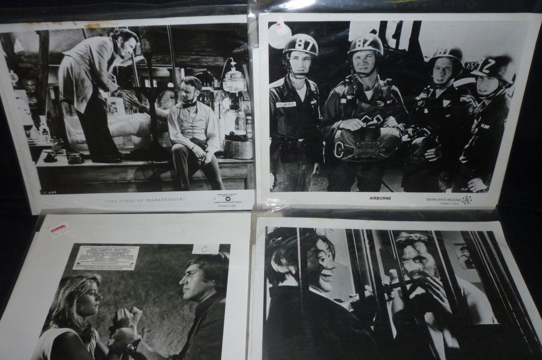 4 BLACK WHITE PHOTOS OF VINTAGE TELEVISION SHOWS.: 4 BLACK WHITE PHOTOS OF VINTAGE TELEVISION SHOWS. AIRBORNE, DEVIL DOLL, CARAVAN