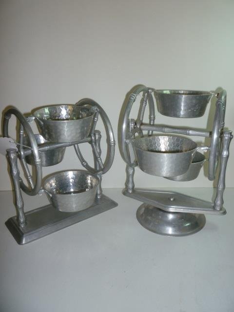 FOOD DISPLAYS: FORGED ALUMINUM WHEELS WITH BUCKET BOWLS: FOOD DISPLAYS: FORGED ALUMINUM WHEELS WITH BUCKET BOWLS, ONE EVERLAST