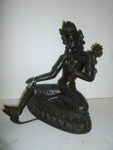 STATUE / DECOR: MIDDLE EASTERN STYLE FIGURE, MADE OF: MADE OF METAL WITH BROWN FINISH,