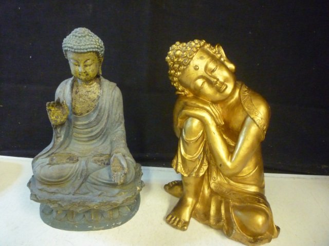 STATUES: MIDDLE EASTERN FIGURES, BOTH HOLLOW MOLDED,: BOTH HOLLOW MOLDED, APPROX. 10" TALL.