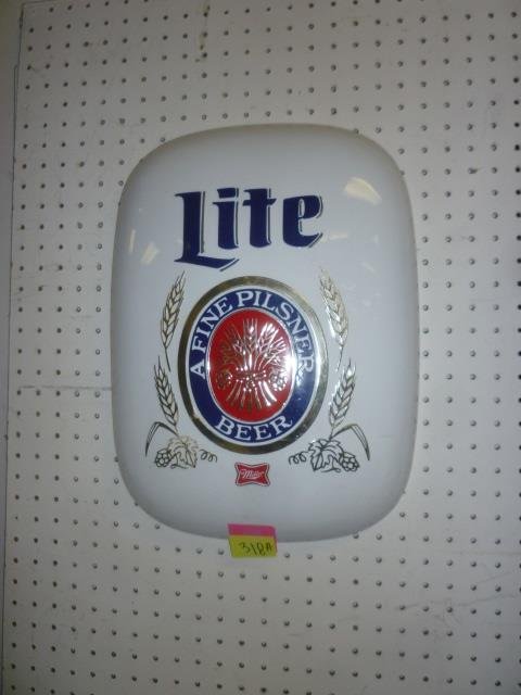 MILLER LITE LIGHT COVER: HANGS ON WALL: HANGS ON WALL