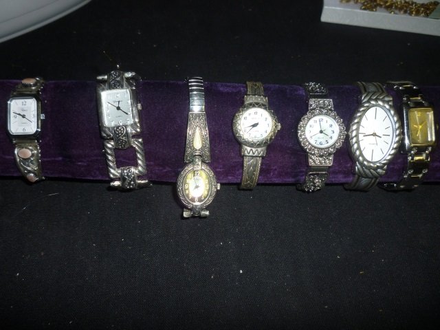 WOMENS WATCHES: ALL MODERN. BY TIMEX, GENEVA, EXPRESS : ALL MODERN. BY TIMEX, GENEVA, EXPRESS LA AND MORE. 3 WITH MOTHER OF PEARL CLOCK FACES.