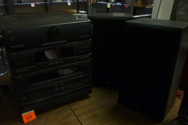JVC STACK STEREO WITH SPEAKERS CA-ME5 COMPACT DISC,: CA-ME5 COMPACT DISC, CASSETTE DECK RECEIVER