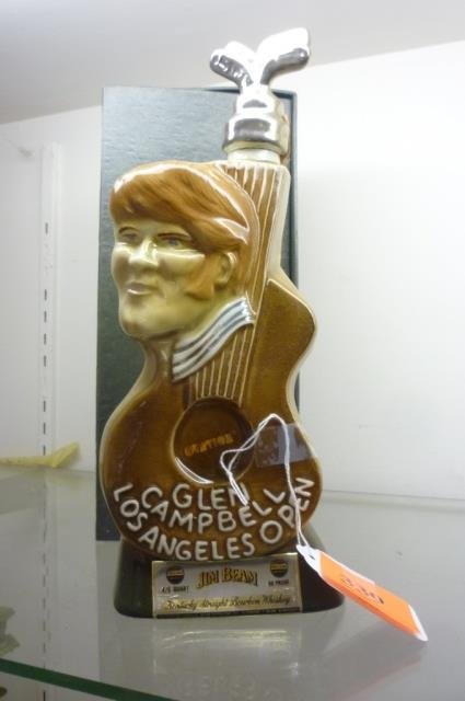 JIM BEAM DECANTER "GLEN CAMPBELL" LOS ANGELES OPEN WITH: LOS ANGELES OPEN WITH BOX