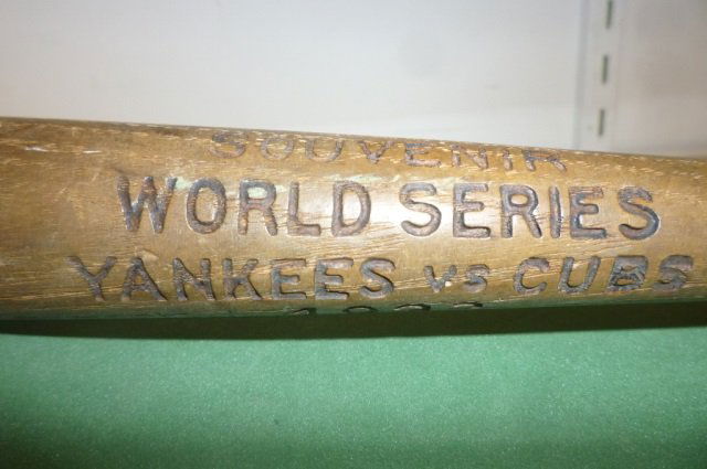 MINI BASEBALL BAT 1932 WORLD SERIES MINI BASEBALL BAT: MINI BASEBALL BAT FROM 1932 WORLD SERIES. YANKEES VS. CUBS