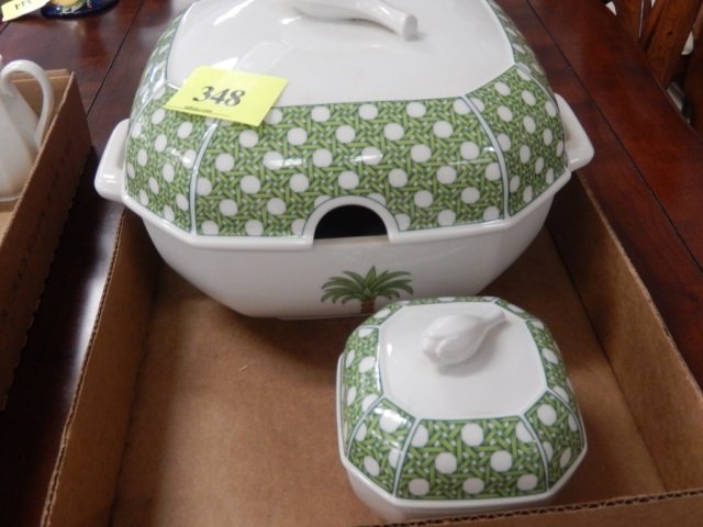 HEINRICH SERVING PIECES LOT INCLUDES 1 LARGE COVERED: LOT INCLUDES 1 LARGE COVERED CASSEROLE AND 1 SMALL COVERED DISH. EACH MARKED "HEINRICH, GERMANY" ON BOTTOM