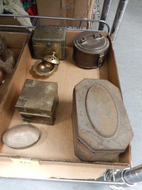 DECORATIVE BOXES BOX LOT INCLUDES ASSORTED METAL BOXES: BOX LOT INCLUDES ASSORTED METAL BOXES