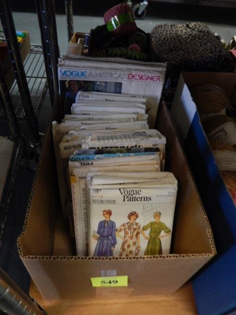 SEWING PATTERS BOX LOT INCLUDES SEVERAL VINTAGE: BOX LOT INCLUDES SEVERAL VINTAGE PATTERNS