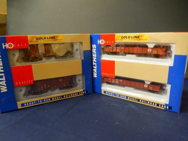 2 WALTHERS READY TO USE GOLD LINE 2-PACK. HO SCALE: NEW IN BOX LOT INCLUDES: GREENVILLE 100 TON TWIN HOPPER, 46' USRA GONDOLA