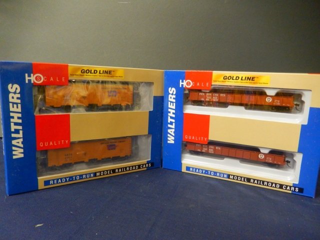 2 WALTHERS READY TO USE GOLD LINE 2-PACK. HO SCALE: NEW IN BOX. LOT INCLUDES: 40' MEAT REEFER SPENCER (URTX) AND 46' USRA GONDOLA PORR (EARLY)
