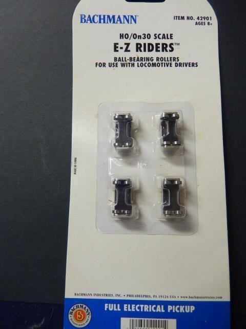 BACHMANN HO ON 30 SCALE E-Z RIDERS: BALL BEARING ROLLERS FOR USE WITH LOCOMOTIVE DRIIVERS