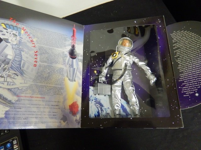 GI JOE "THE MERCURY SEVEN" ASTRONAUT DOLL: CLASSIC COLLECTION, SHUTTLE ASTRONAUT, COMMEMORATIVE LIMITED EDITION. MINT IN BOX, CIRCA 1997