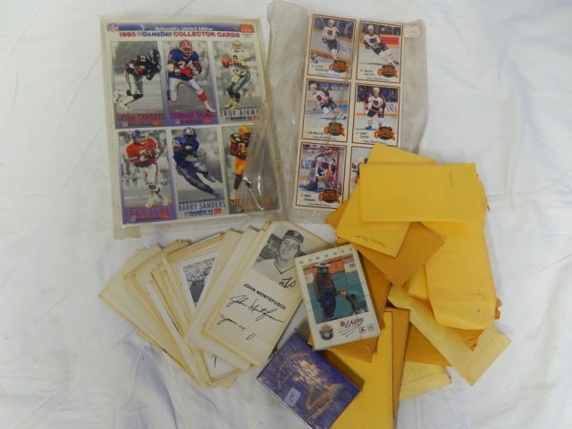 FOOTBALL & HOCKY GAME COLLECTOR CARDS: DION SANDERS, JOHN ELWAY, STERLING SHARPE JOE MULLEN, GARY SUTER, MIKE VERNON ECT.