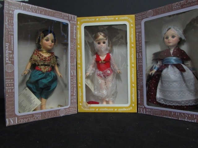 EFFANBEE DOLLS FROM AROUND WORLD (3): ORGINAL PACKAGING 1168-GENII DOLL 1121-THAILAND DOLL 1102-FRANCE DOLL