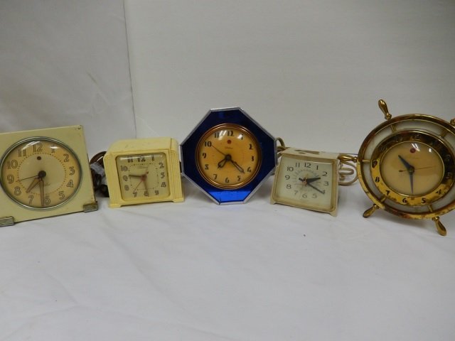 5 VINTAGE CLOCKS: (3) TELECHROM (1) WESTCLOX (1) GENERAL ELECTRIC