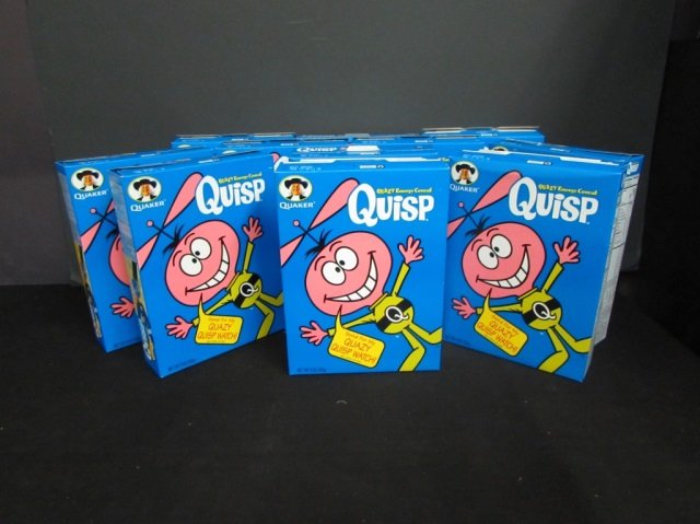 QUAKER QUISP COLLECTABLE CEREAL BOXS (11) 1997 QUAKER: 1997 QUAKER OAKTS COMPANY THE NATIONAL INQUISITOR ON BACK OF BOXES