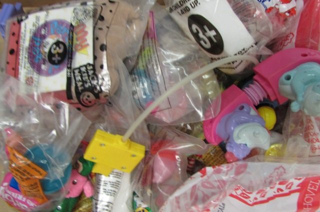 ASSORTED HAPPY MEAL TOYS: ALL IN ORIGINAL PACKAGING, BATMAN & ROBIN, BARBIE, EARTHDAYS, & MORE