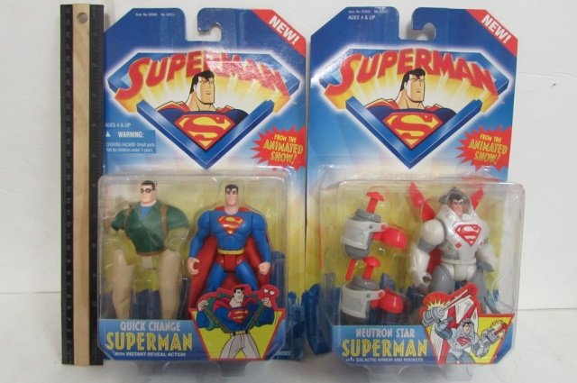 1996 SUPERMAN FIGURES (2): BOTH ARE IN ORIGINAL PACKAGING, NEUTRRON STAR SUPERMAN & QUICK CHANGE SUPERMAN