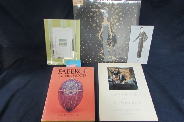 3 PIECES FABERGE, ERTE AND JERALD SILVA BOOK INTIMATE: INTIMATE AND INCORRECT WATERCOLOR BOOK BY JERALD SILVA, ERTE 2008 CALENDAR AND FABERGE AT HILLWOOD BOOK