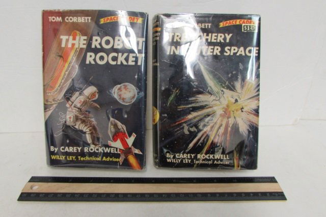 THE Robot Rocket & TREACHY IN OUTER SPACE 1956 C BOOKS: BY Tom Corbett, CAREY ROCKWELL, BOTH IN GOOD CONDITION