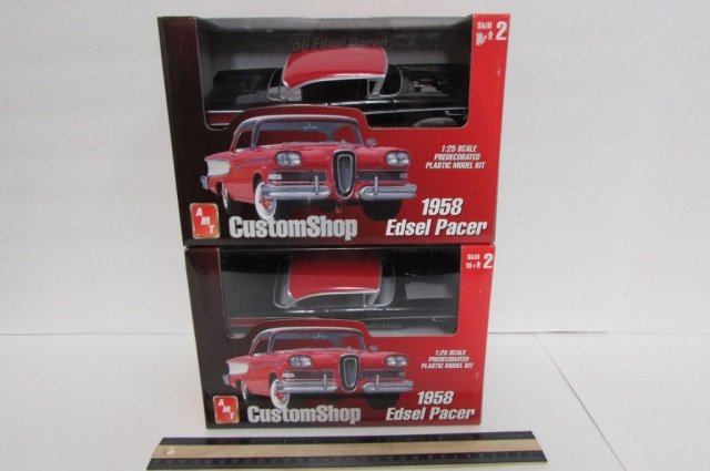 CUSTOMSHOP 1958 EDSEL PACER (2) BOTH ARE IN ORIGINAL: BOTH ARE IN ORIGINAL PACKAGING, 1:25 SCALE PREDECORATED PLASTIC MODEL KIT