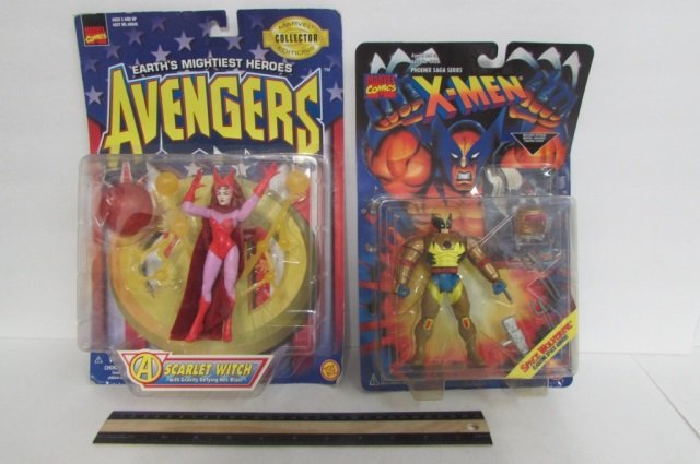 X-MEN & AVENGERS FIGURES BOTH ARE IN ORIGINAL PACKAGING: BOTH ARE IN ORIGINAL PACKAGING AVENGERS-SCARLET WITCH X-MEN- SPACE WOLVERINE