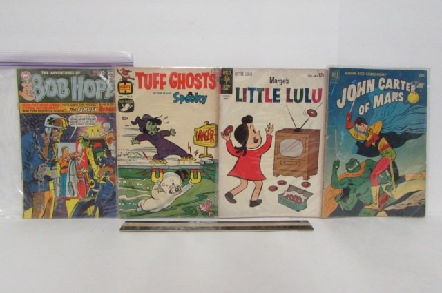 VINTAGE COMIC BOOKS, CIRCA 1930s-60s 4 COMIC BOOKS IN: 4 COMIC BOOKS IN GOOD CONDITION: 1930'S JOHN CARTER OF MARS NO. 375 (MINOR DAMAGE DUE TO AGE), THE ADVENTURES OF BOB HOPE NO. 108, TUFF GHOSTS STARRING SPOOKY NO. 4, & MARGE'S LITTLE LULU.