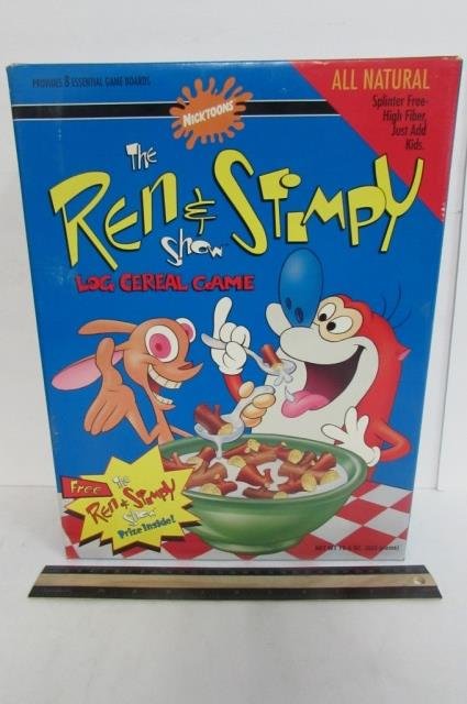 THE REN & STIMPY SHOW LOG CEREAL GAME IN ORIGINAL: IN ORIGINAL PACKAGING