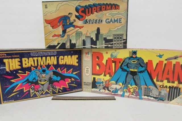 3 VINTAGE BOARD GAMES (2) THE BATMAN GAME, & SUPERMAN: (2) THE BATMAN GAME, & SUPERMAN
